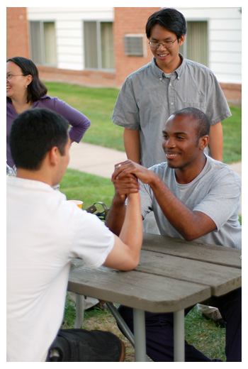 Me about to beat Alvin in Arm Wrestling